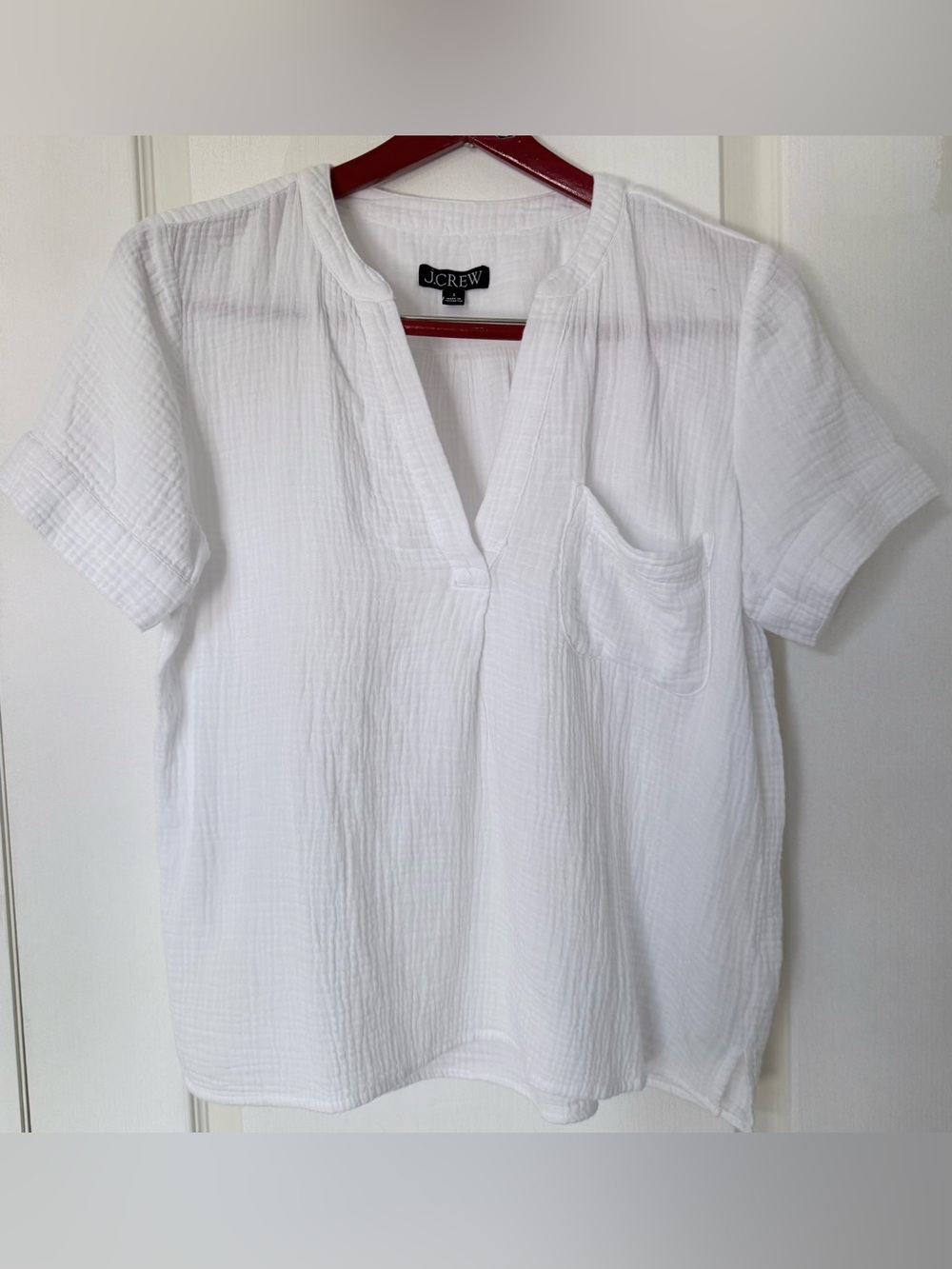 J. Crew White Cotton Gauze Popover - Picture 8 of 9